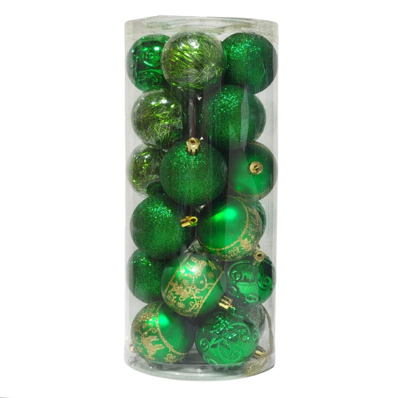 DECORACION ADORNO NAVIDEÑO PAQUETE DE 24 BOLAS DECORATIVAS,6 CM 42X70X64 IDEALES PARA DARLE UN TOQUE UNICO A TU ARBOL DE NAVIDAD