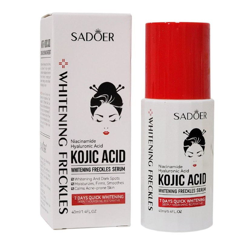 SUERO FACIAL BLANQUEADOR DE PECAS CON NIACINAMIDA Y ACIDO HIALURONICO, HIDRATA, BLANQUE Y ELIMINA LAS IMPERFECCIONES SADOER 40ML