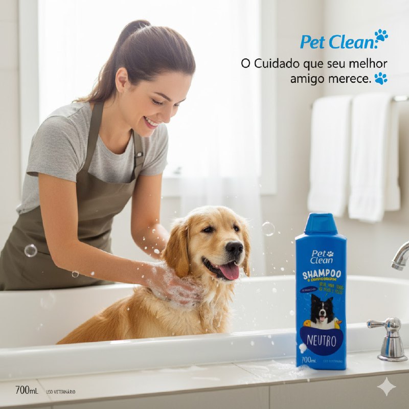 SHAMPOO Y ACONDICIONADOR PARA PERROS NEUTRO PARA PIEL SENSIBLE PET CLEAN 700ML