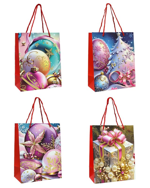 BOLSA DE REGALO NAVIDEÑA PEQUEÑA 18X23X10CM