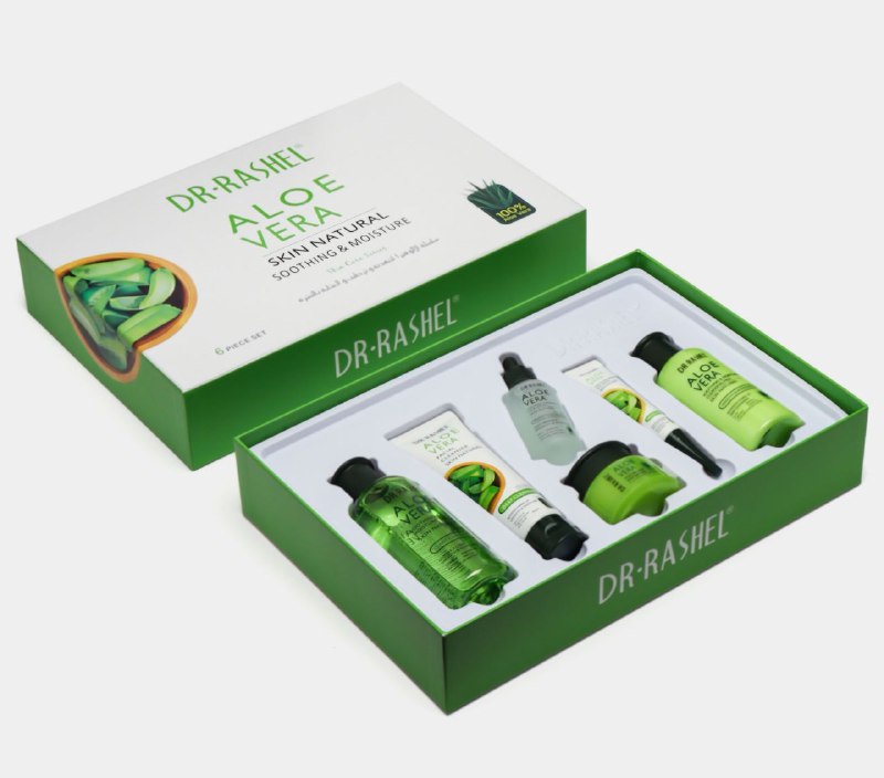 SET DE CUIDADO DE FACIAL NATURAL CALMANTE E HIDRATANTE 6PCS DR RASHEL