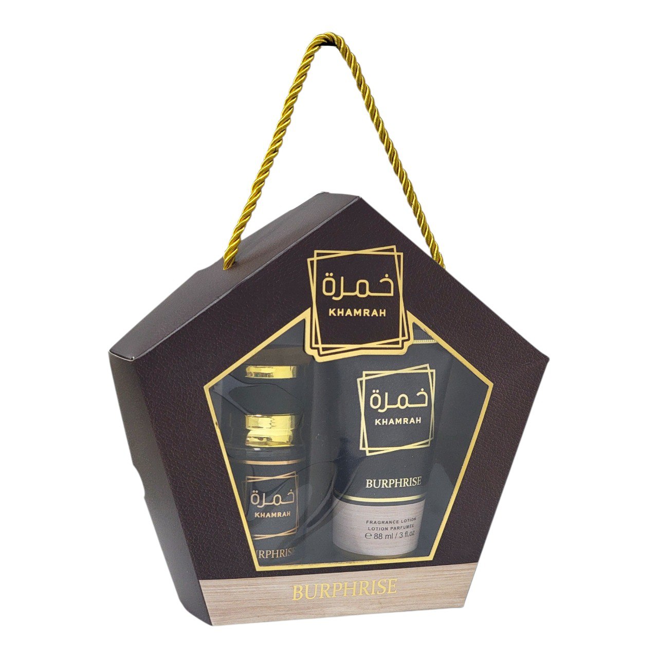 MINI SET KHAMRAH BURPHRISE SPLASH 88ML PERFUME 88ML (H) (AROMA SIMILAR A KHAMRAH LATTAFA)