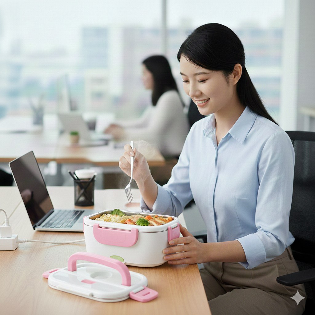 LONCHERA ELECTRICA DE ACERO INOXIDABLE LOTUS 11X16X23CM