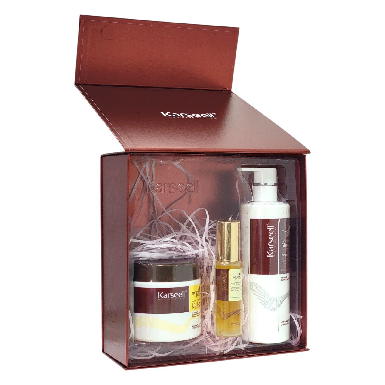 SET DE CUIDADO PARA EL CABELLO REPARADOR CON ESENCIA DE MACA 3PCS KARSEELL