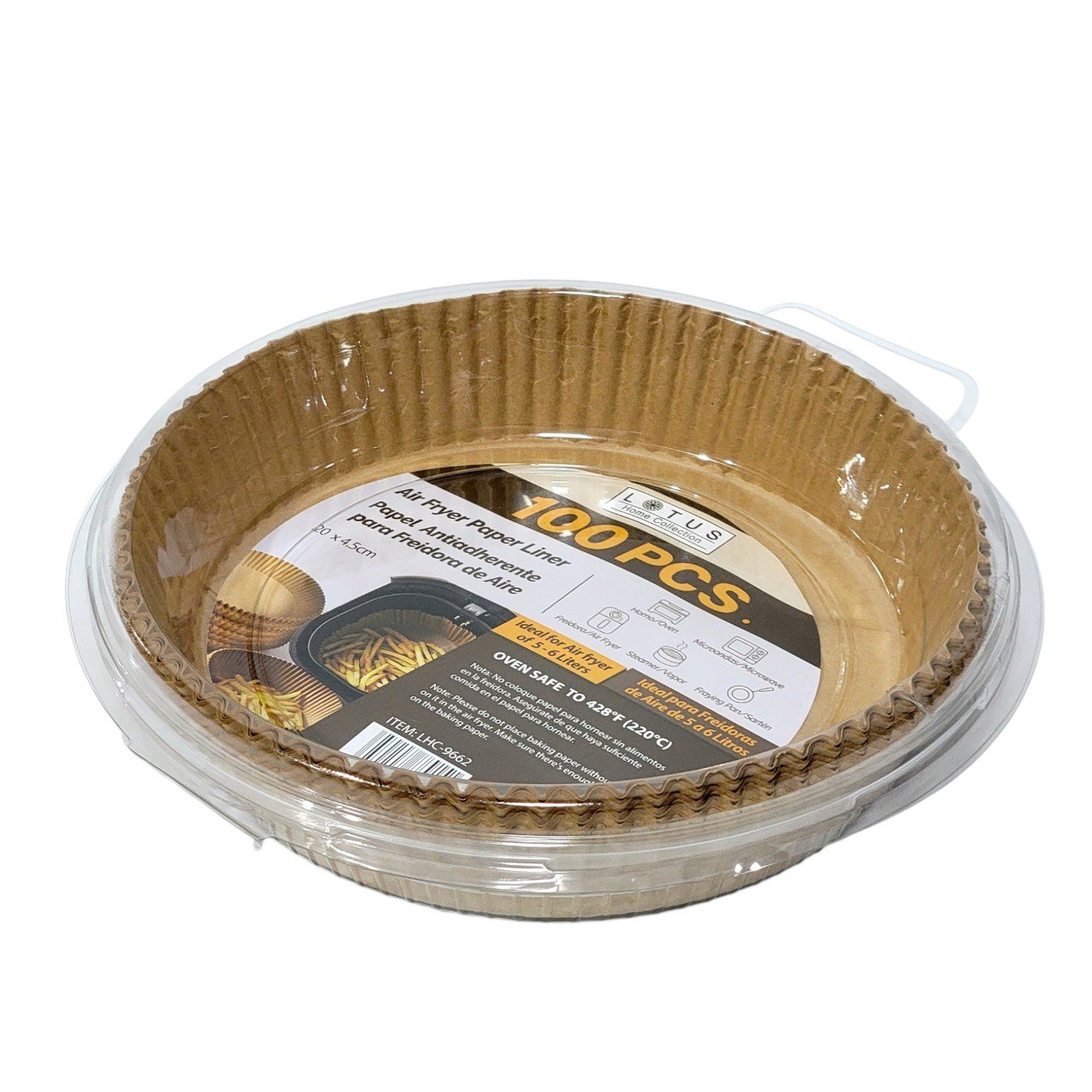 PAPEL ANTIADHERENTE PARA FREIDORA DE AIRE 100 PCS LOTUS 20X4.5CM,