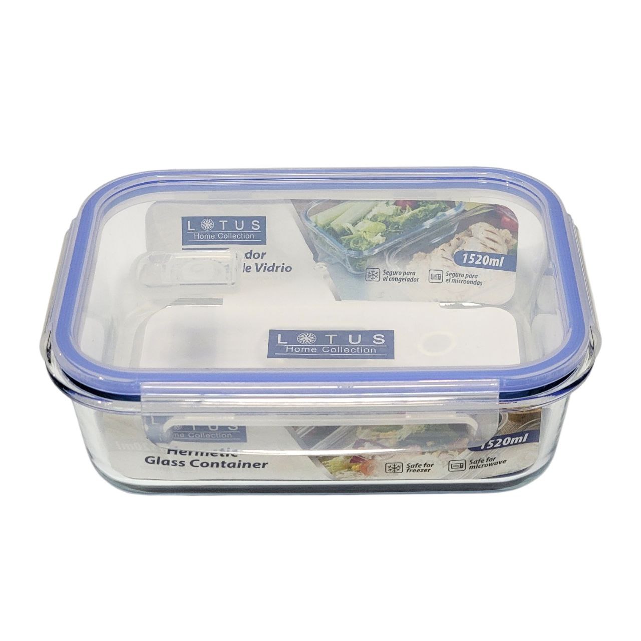 RECIPIENTE PANA CONTENEDOR HERMETICO DE VIDRIO LOTUS 8X18X23CM
