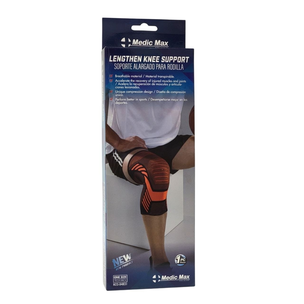 SOPORTE ALARGADO PARA RODILLA TALLA UNICA MEDIC MAX 1PC