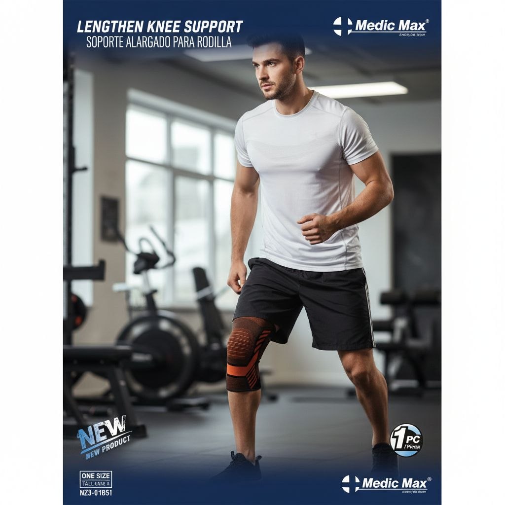 SOPORTE ALARGADO PARA RODILLA TALLA UNICA MEDIC MAX 1PC