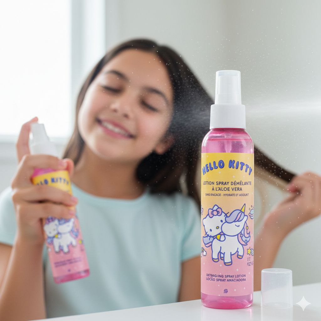 LOCIÓN SPRAY DESENREDANTE CON ALOE VERA DE HELLO KITTY 160ML