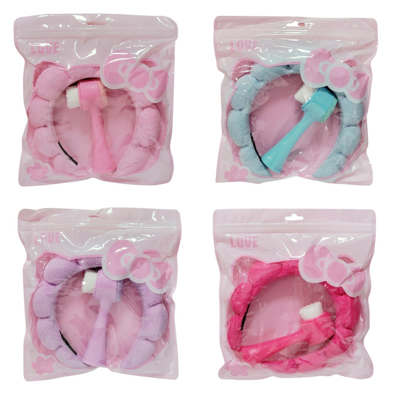 SET DE CUIDADO FACIAL DE 2 PIEZAS, VINCHA Y CEPILLO FACIAL DUAL DE 13CM