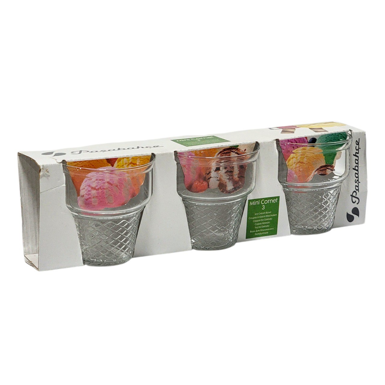 SET DE VASOS MINI DE VIDRIO PARA HELADOS PASABAHCE 8X9CM X 3PCS