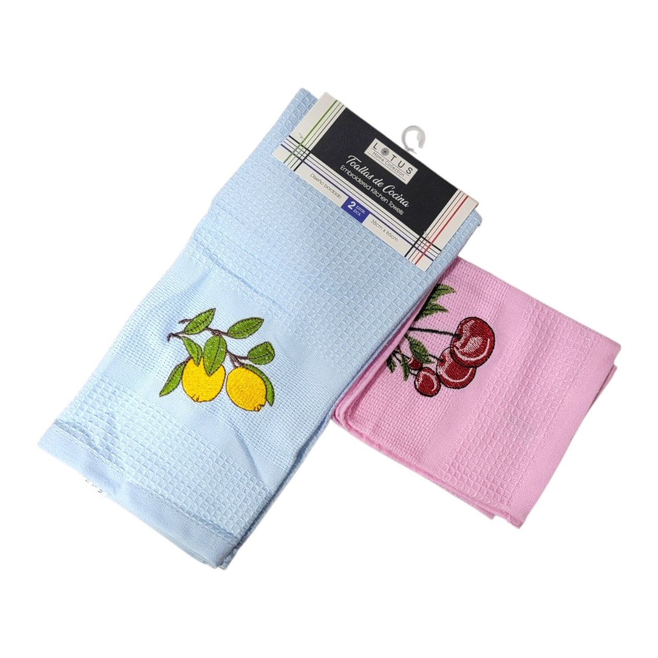 TOLLAS DE COCINA 2PCS LOTUS 38X65CM