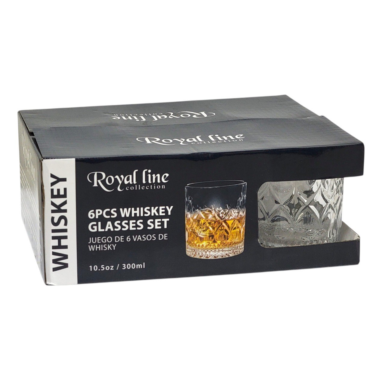 SET DE 6 VASOS DE WHISKEY ROYAL LINE 300ML