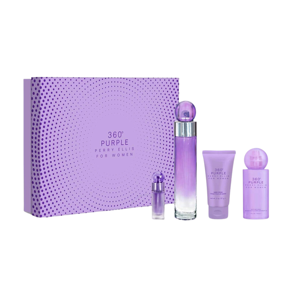 ESTUCHE 360 PURPLE PERRY ELLIS DE MUJER EUA DE PARFUM SPRAY 3.4FL.OZ