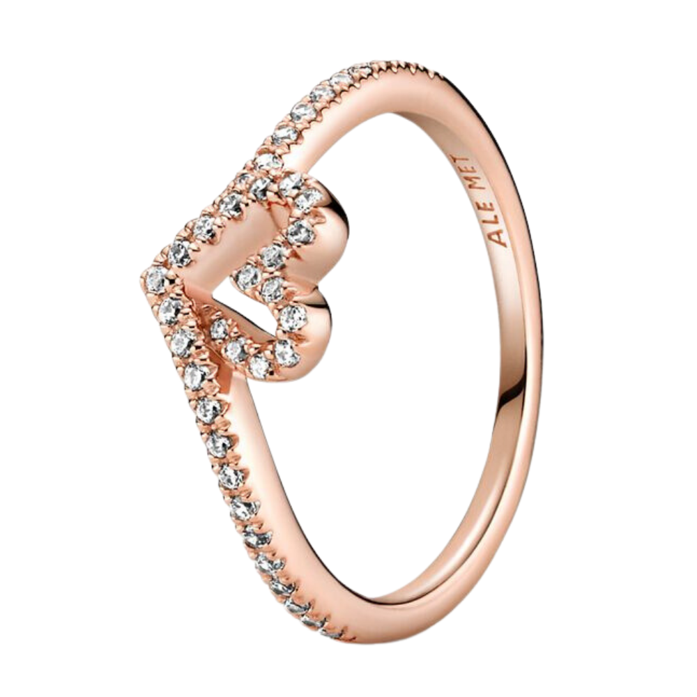 PANI1580 ANILLO DE CORAZON GOLD ROSE, PLATA 925