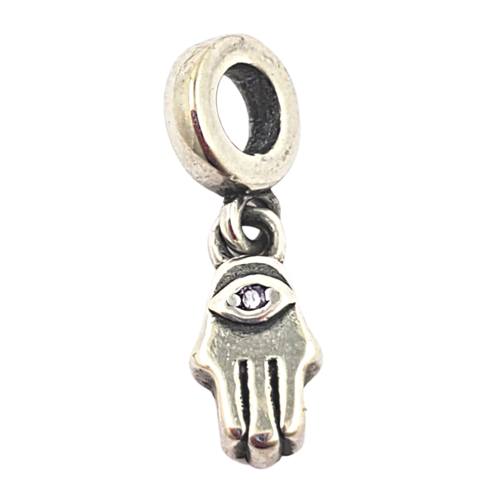 MINIPCH026 COLGANTE MANO DE FATIMA CON OJO TURCO PARA PULCERA DE CADENA DE ESLABONES LINK