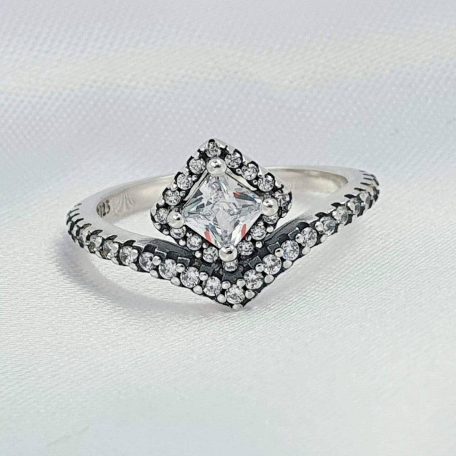 PANI1469 ANILLO PIEDRA EN FORMA DE ROMBO, PLATA 925