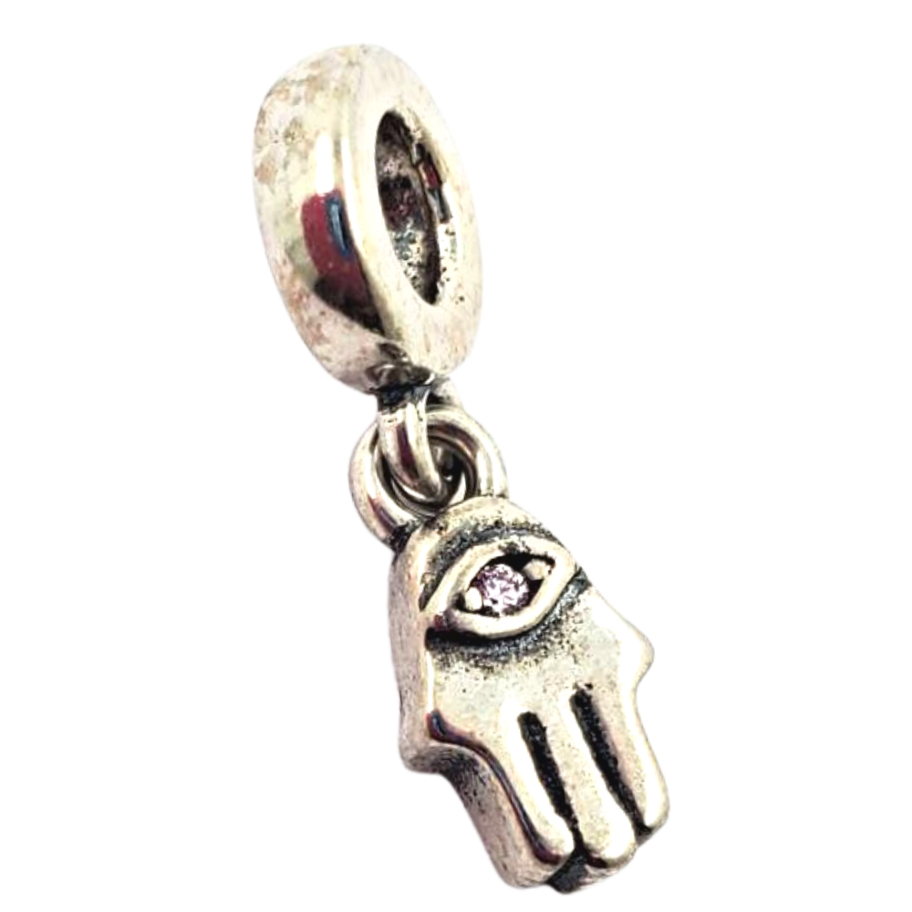 MINIPCH026$1 COLGANTE MANO DE FATIMA CON OJO TURCO PARA PULCERA DE CADENA DE ESLABONES LINK