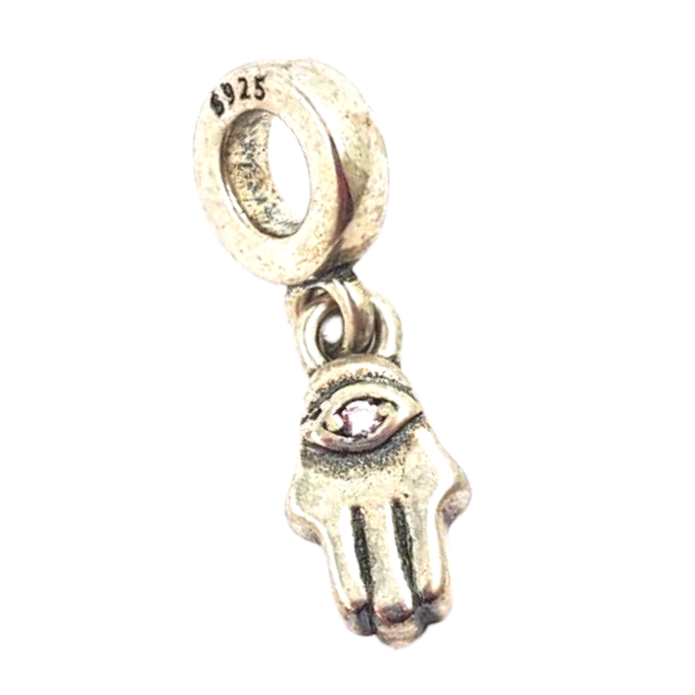 MINIPCH026$2 COLGANTE MANO DE FATIMA CON OJO TURCO PARA PULCERA DE CADENA DE ESLABONES LINK