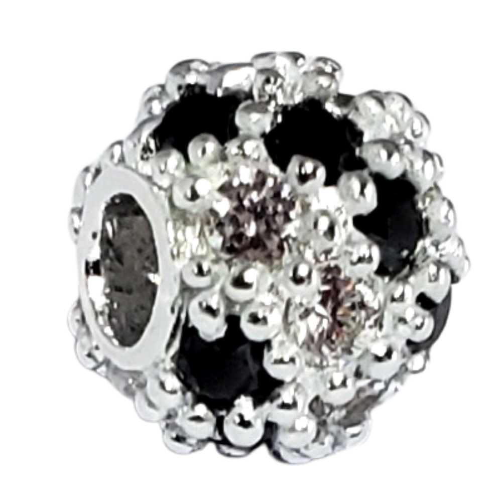 MINIPCH045 CIRCULAR CON CIRCONES TRANSPARENTES Y NEGROS PARA PULCERA DE CADENA DE ESLABONES LINK