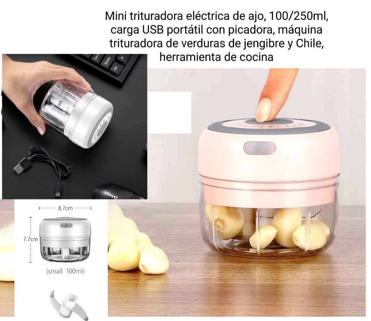 CORTADOR PICADOR DE ALIMENTOS PORTATIL INALAMBRICO