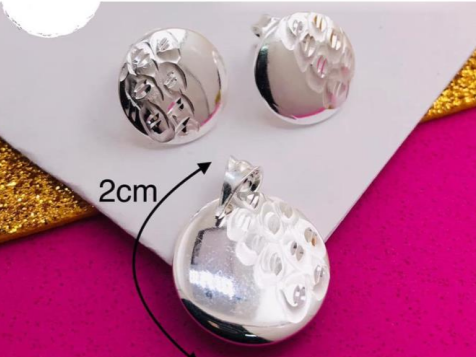 PSET2078 SET REDONDO CON ZIRCONIA BLANCO PLATA 9.25