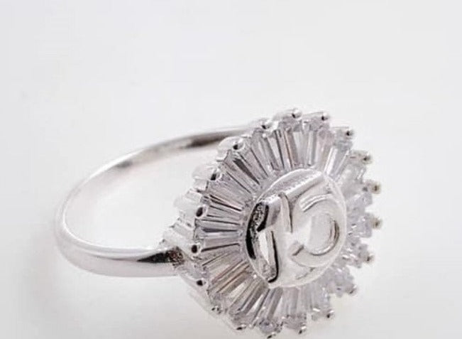PANI1013 ANILLO 15 AÑOS CIRCULAR PIEDRAS BLANCAS, PLATA 925