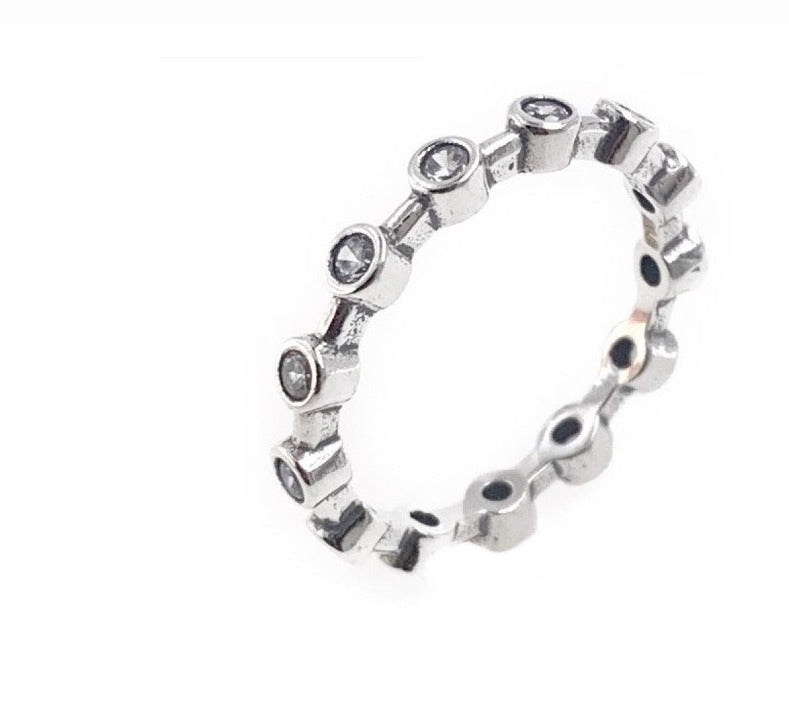 PANI1064 ANILLO CON CIRCONES AL REDEDOR, PLATA 925