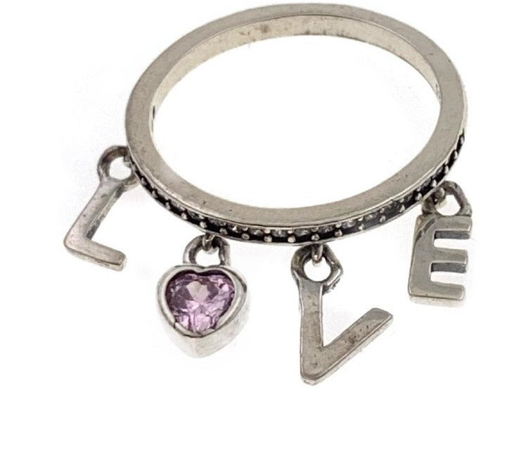 PANI1069 ANILLO CON MENSAJE COLGANTE (AMAR), PLATA 925