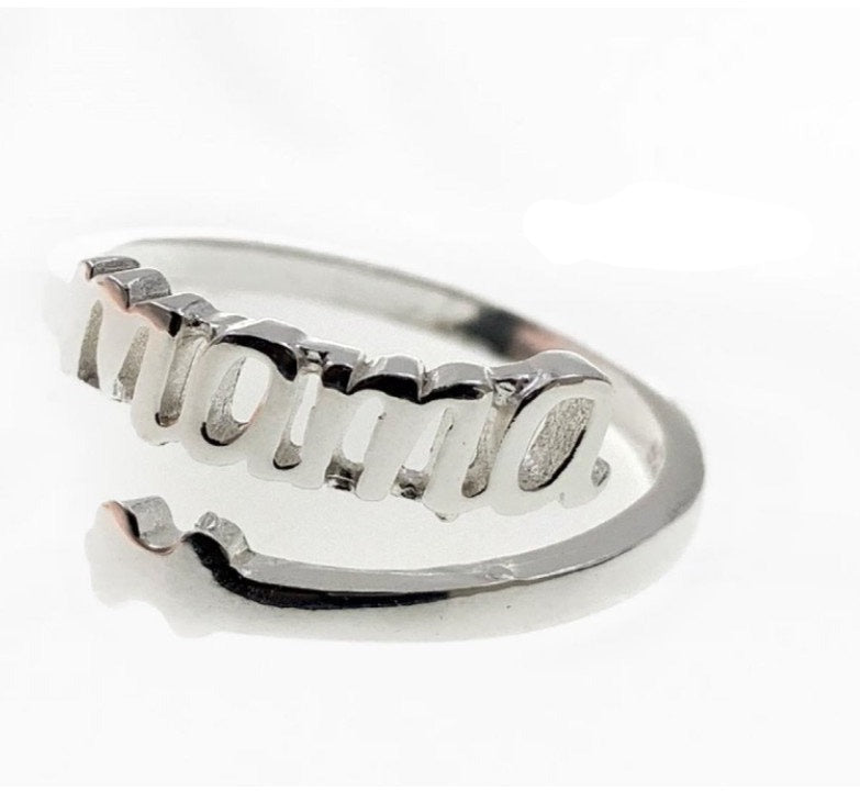 PANI1108 ANILLO AJUSTABLE CON MENSAJE (MAMA), PLATA 925