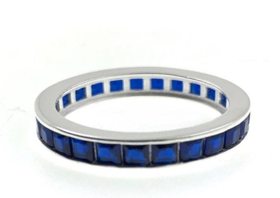 PANI1146 ANILLO CON PIEDRAS AZULES, PLATA 925