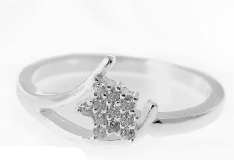 PANI1163 ANILLO DE ESTRELLA CON CIRCONES TRANSPARTENTE, PLATA 925