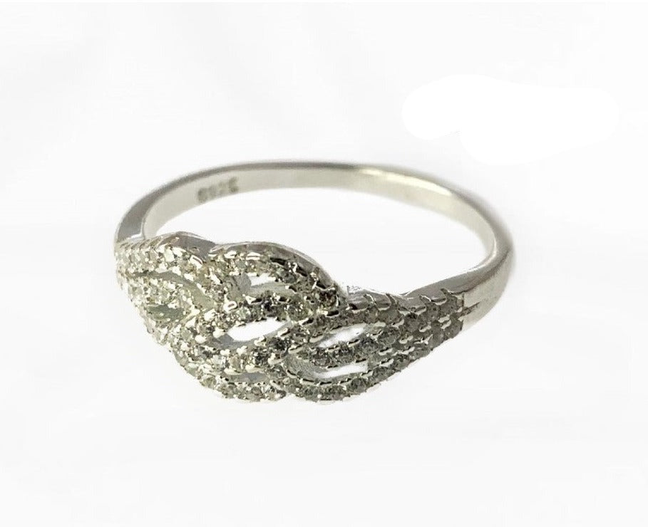 PANI1185 ANILLO CON FORMA ENTRELASADAS, PLATA 925