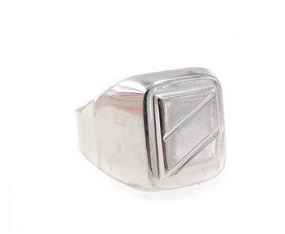 PANI1405 ANILLO CABALLERO SELLOS LISOS, PLATA 925