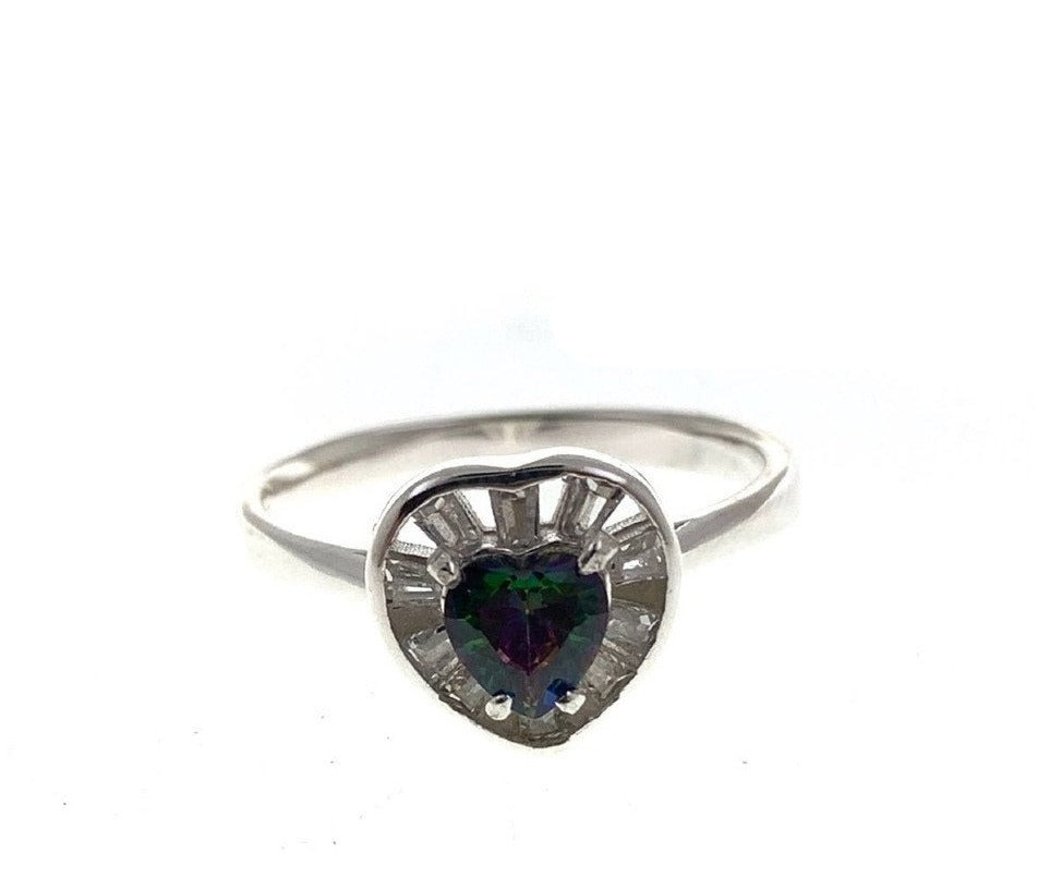 PANI1479 ANILLO PIEDRA EN FORMA DE CORAZON TORNASOL, PLATA 925