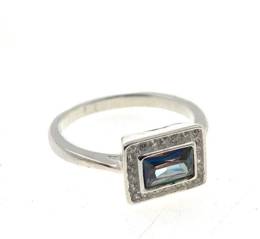 PANI1485 ANILLO PIEDRA RECTANGULAR TORNASOL, PLATA 925