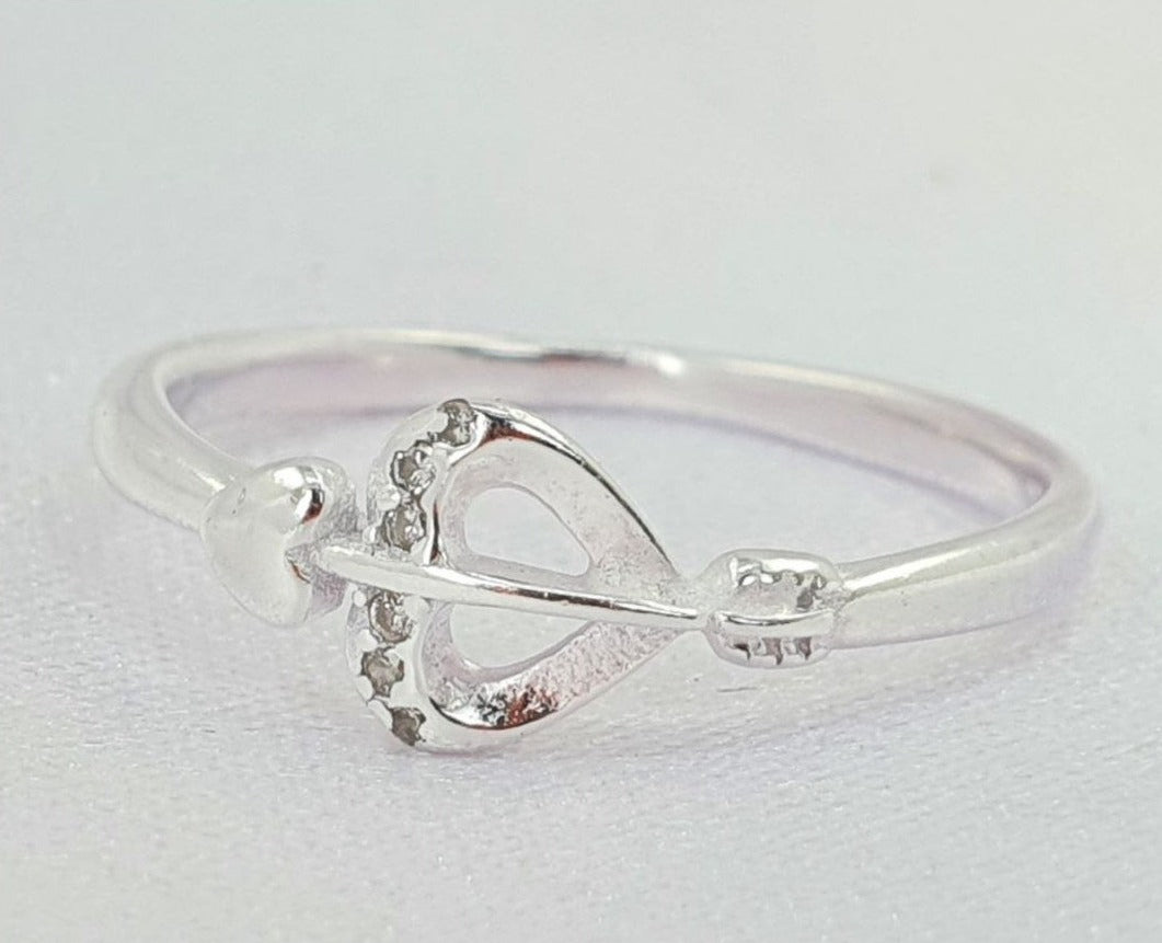 PANI1683 ANILLO ARCO Y FLECHA DE CUPIDO, PLATA 925 SAN VALENTIN