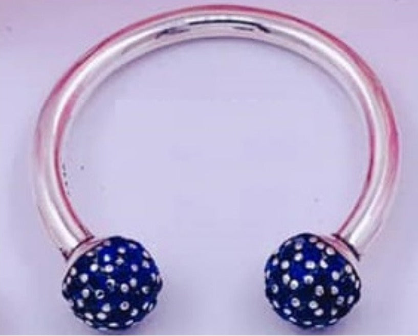 PANI860 ANILLO DE PELOTAS CON CIRCONES AZULES, PLATA 925