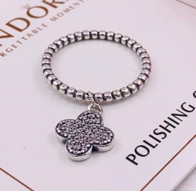 PANI868 ANILLO DE CUENCAS CON FLOR, PLATA 925