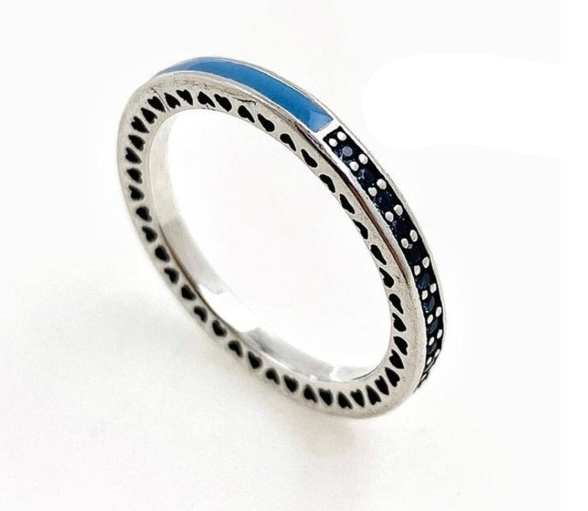 PANI933 ANILLO COLOR AZUL,PLATA 925