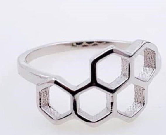 PANI940 ANILLO FORMA PANAL DE ABEJA, PLATA 925
