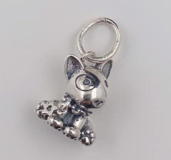 PCHARM1258 PERRO BULL TERRIER CON UNA MANCHA EN EL OJO