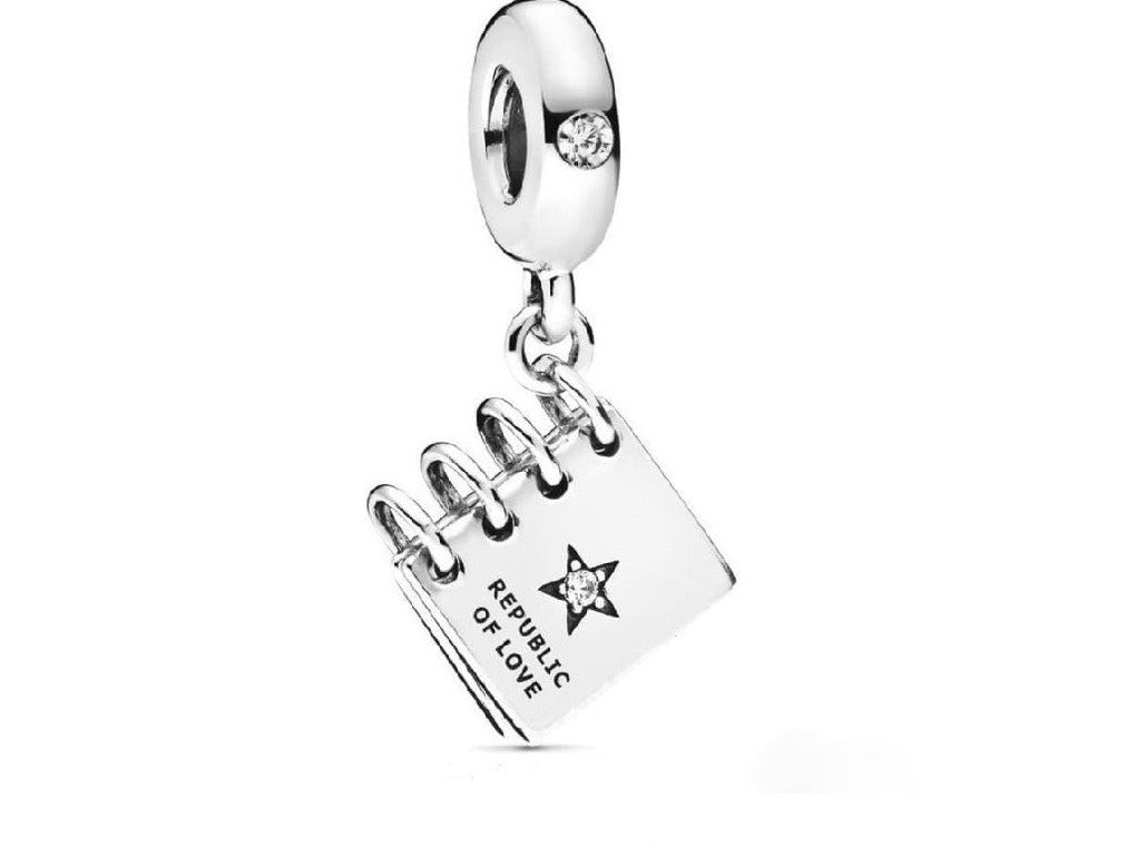 PCHARM1377 LIBRO COLGANTE CON MENSAJE (REPUBLICA DEL AMOR) AMOR SAN VALENTIN