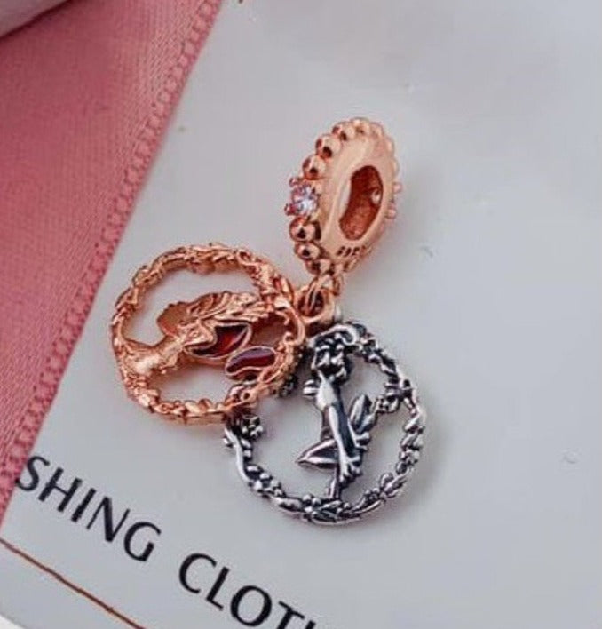 PCHARM1422 COLGANTE DOBLE DE LA PRINCESA Y EL SAPO DE DISNEY