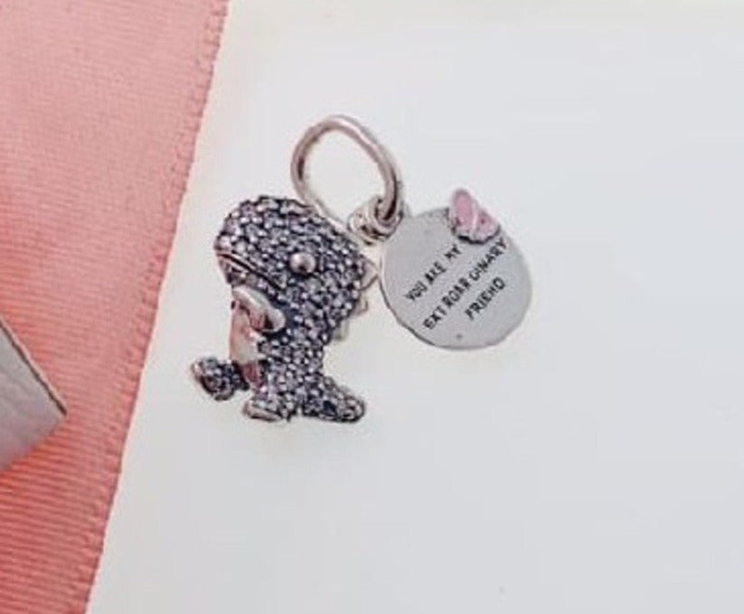 PCHARM1647 DINOSAURIO CON MENSAJE (ERES MI EXTRAÑO AMIGO)