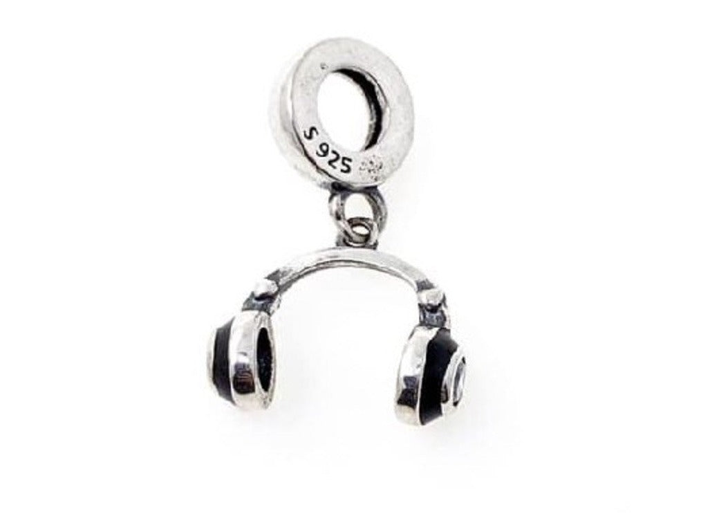 PCHARM1747 COLGANTE AURICULARES NEGROS