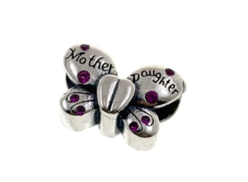 PCHARM2078 MARIPOSA CON CIRCONES FUCSIA Y MENSAJE (MADRE, HIJA)