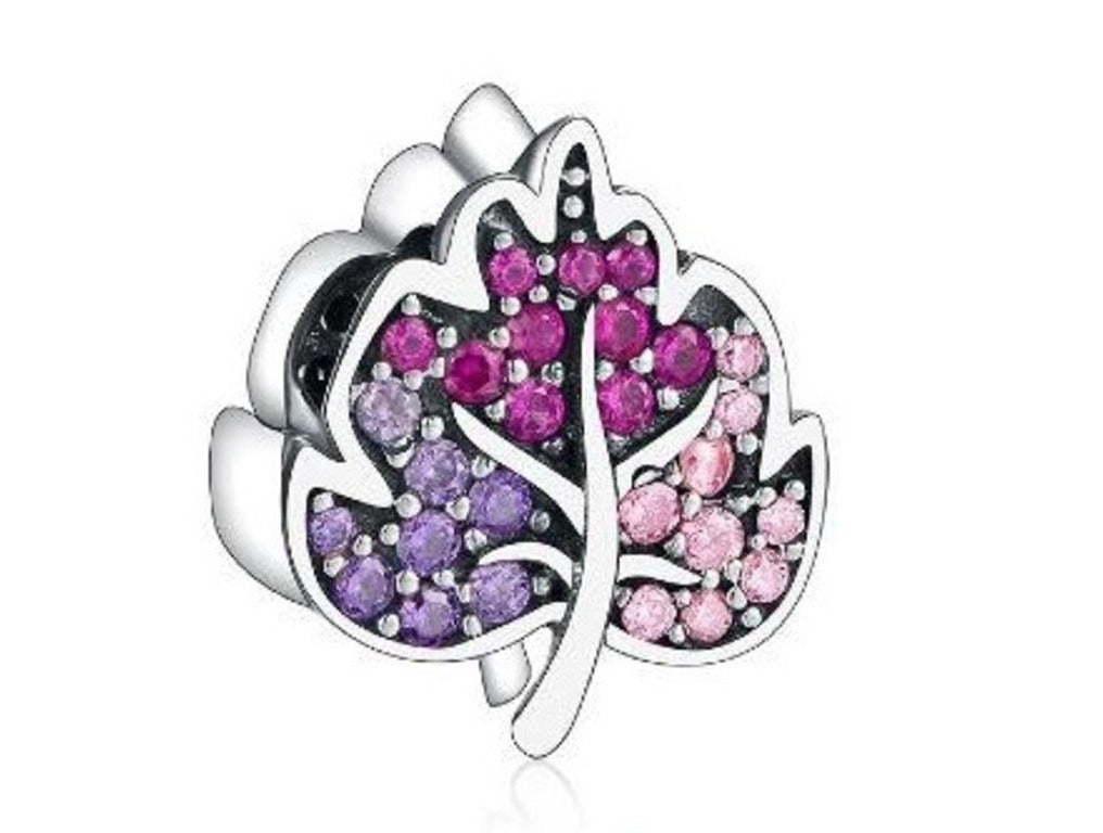 PCHARM2094 HOJA DE COLORES ROSA, FUCSIA Y MORADO