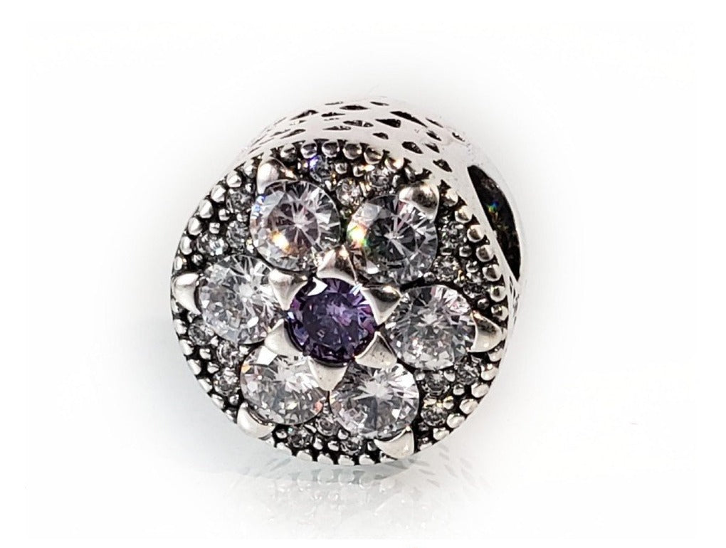 PCHARM2109 FLOR CON CIRCONES TRANSPARENTES Y MORADO