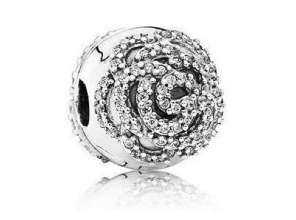 PCHARM2194 CIRCULAR CON FLOR DE CIRCONES TRANSPARENTES EN MEDIO